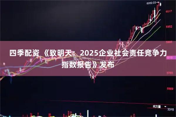 四季配资 《致明天:2025企业社会责任竞争力指数报告》发布